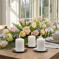 Article Bougies piliers blanches H70mm Ø50mm 12 pcs