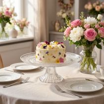 Article Assiette à gâteau classique en verre sur pied - Élégante pour chaque célébration Ø 20cm
