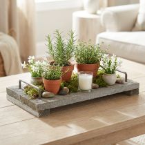 Article Plateau en bois, shabby chic, plateau déco avec pieds, décoration de table 30cm
