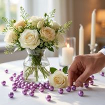 Article Perles décoratives Ø10mm violet 115 pcs