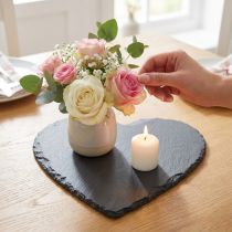 Article Assiette décorative en ardoise cœur en ardoise cœur 20cm 1 pièce