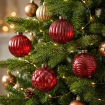 Article Boules de Noël en verre rouge, 8 cm, lot de 12