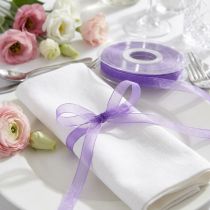 Article Ruban organza ruban cadeau ruban violet lisière 6mm 50m