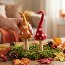 Article Champignons pour décoration d'automne sur pied 2 pièces