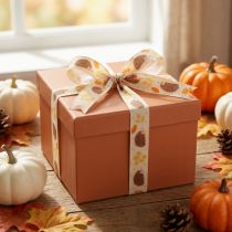 Article Ruban cadeau ruban lisière automne hérisson 15mm 18m