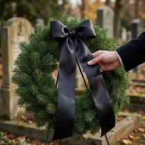 Article Ruban cadeau noir, ruban de deuil 50 m, différentes tailles