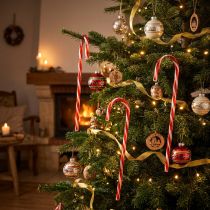 Article Décoration de Noël artificielle en forme de canne à sucre, 60 cm, lot de 3