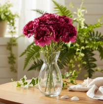 Article Œillet artificiel bicolore, tige longue 56 cm, bouquet de 8
