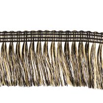 Article Bordure à franges noires et dorées 4 cm x 25 m - Idéale pour la décoration de couronnes, les rubans de deuil et les accessoires vintage
