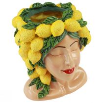 Article Cache-pot buste de femme décoration citron Méditerranée H21,5cm