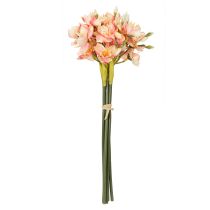 Article Branche fleurie décorative de lys du Pérou pour compositions intemporelles, 33 cm, lot de 6