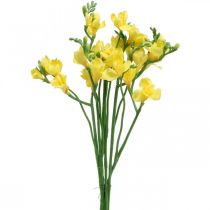 Freesias, fleurs artificielles, freesias en bouquet jaune L64cm 6pcs