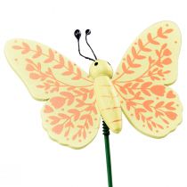 Article Bouchons de fleurs de décoration printanière papillons décoratifs en bois 24,5 cm 16 pièces
