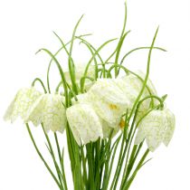 Article Fleurs d&#39;échiquier Fritillaria artificielles blanches, vertes 40cm 12pcs
