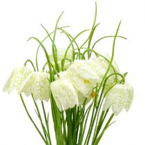 Article Fleurs en damier Fritillaria artificielles blanc, vert 40cm 12 pcs