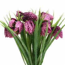 Article Fleurs d&#39;échiquier Fritillaria artificielle violette 29cm 6pcs