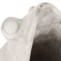 Article Pot de fleurs décoratif grenouille béton gris H18,5cm