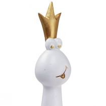 Article Figurine Décorative Grenouille Prince Grenouille Or Blanc H30,5 cm