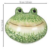 Article Figurine décorative de grenouille pour une décoration ludique de la maison et du jardin, verte, 11 cm, lot de 2