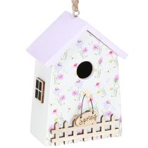 Article Décoration de Printemps Nichoir Lilas Blanc H11cm 3 Pcs