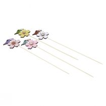 Article Décoration de printemps bouchons de fleurs décoration d&#39;oiseau en bois 8×6cm 12 pcs