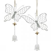 Décoration de printemps, papillons en métal, Pâques, pendentif de décoration papillon 2pcs