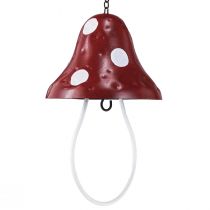 Article Station d&#39;alimentation amanite mouche en métal à suspendre rouge blanc 25,5cm