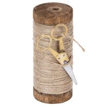 Article Bobine de laine avec ciseaux décoratifs Ø6,5 cm H15 cm (2 pièces) Style vintage