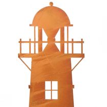 Article Décoration de jardin phare rouille décoration maritime métal 60cm