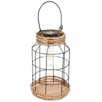 Article Lampe de Jardin Solaire Métal Noir Naturel Ø18cm H29cm