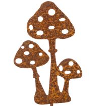 Article Tuteur de jardin en acier patiné, tuteur décoratif pour amanite tue-mouches, 10 cm, lot de 6