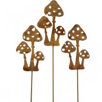 Article Bouchon de jardin bouchon décoratif agaric mouche patiné 10cm 6 pièces