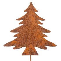 Article Piquet de jardin, acier patiné, cerf, étoile, sapin, H 10/15 cm, lot de 3