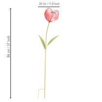 Article Tuteur tulipe en verre pour jardin - Décoration élégante pour jardin et balcon, 94 cm