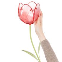 Article Tuteur tulipe en verre pour jardin - Décoration élégante pour jardin et balcon, 94 cm