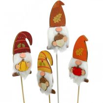 Article Piquets de jardin Gnome Décoration d&#39;automne Bois Assorti 39cm 8 pcs