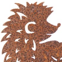 Article Piquet de jardin décoratif à motif hérisson rouille pour l'été et l'automne, 53 cm