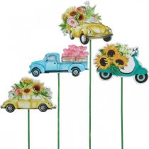 Article Voiture sur piquet de jardin, décoration cadeau permis de conduire L24/24,5cm 16 pièces