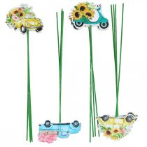 Article Voiture sur piquet de jardin, décoration cadeau permis de conduire L24/24,5cm 16 pièces