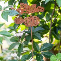 Bouchon de jardin citrouille rouille décoration de jardin automne métal 57cm
