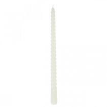 Bougies torsadées bougies spirales crème Ø2.2cm H30cm 2pcs