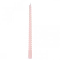Bougies torsadées bougies spirales rose Ø2.2cm H30cm 2pcs