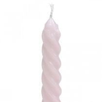 Bougies torsadées bougies spirales rose Ø2.2cm H30cm 2pcs