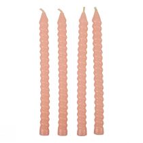 Article Bougies torsadées bougies spirales rose clair Ø1,4cm H18cm 4pcs