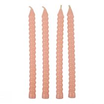 Article Bougies torsadées bougies spirales rose clair Ø1,4cm H18cm 4pcs