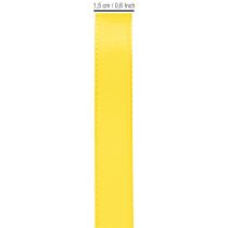 Article Ruban cadeau et décoratif, ruban en taffetas, 15 mm x 50 m, jaune
