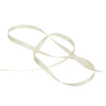 Article Ruban cadeau crème décoratif en taffetas 6 mm x 50 m
