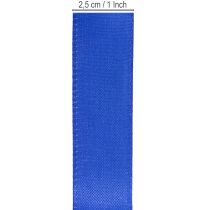Article Ruban cadeau, ruban décoratif, ruban taffetas, bleu foncé, 25 mm × 50 m