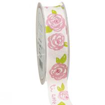 Article Ruban cadeau roses « Ti amo » ruban décoratif romantique 25mm 20m