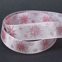 Article Ruban cadeau étoiles Ruban de Noël rose 25 mm 20 m